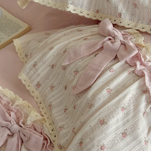 Rosy Whispers Ruffle Bedding Set