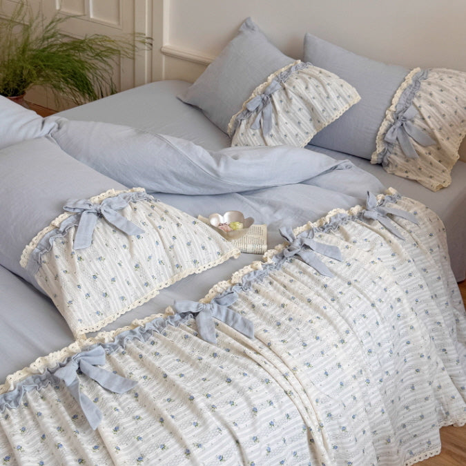Blue Garden Ribbon Bedding Set