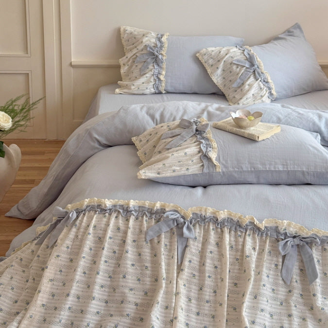 Blue Garden Ribbon Bedding Set