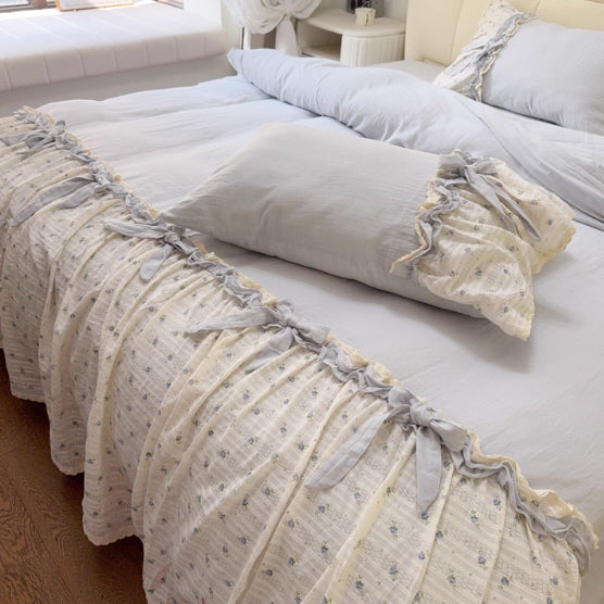 Blue Garden Ribbon Bedding Set