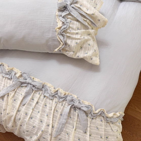 Blue Garden Ribbon Bedding Set