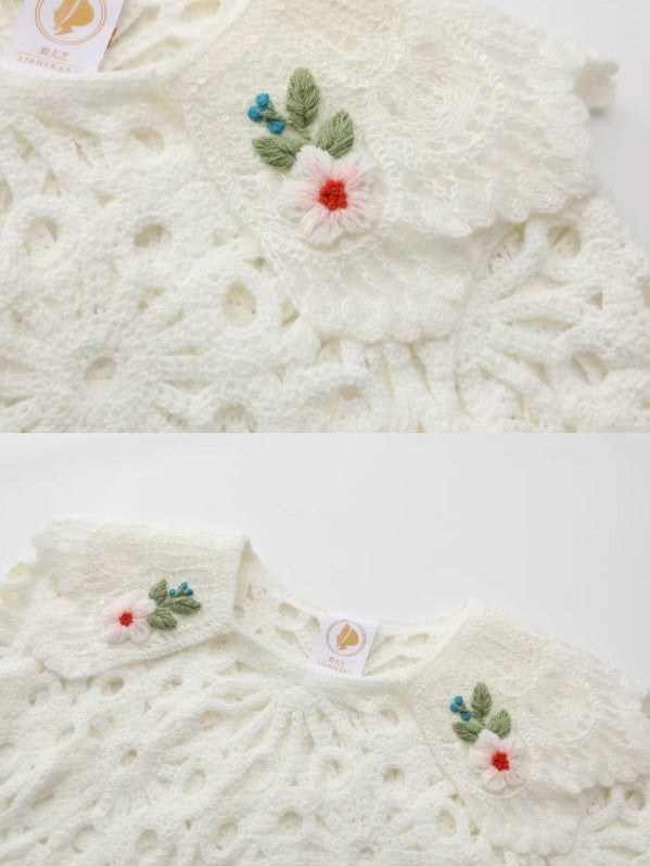 Floral Cutwork Lace Embroidered Collar Blouse