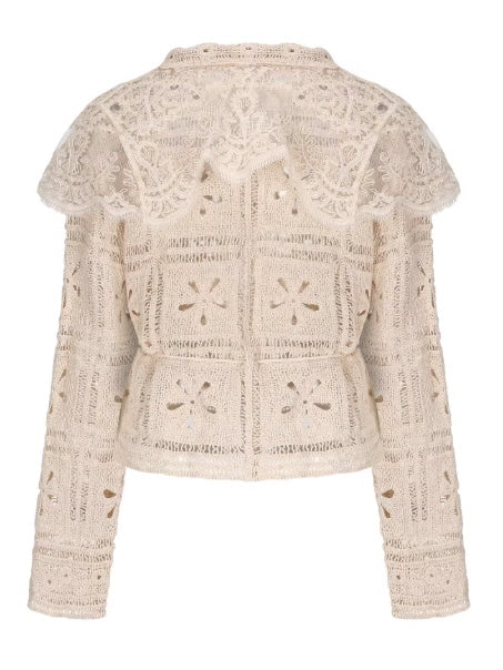 Vintage Lace Collar Crochet Blouse