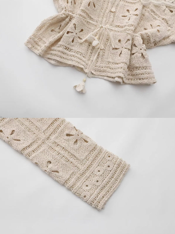 Vintage Lace Collar Crochet Blouse