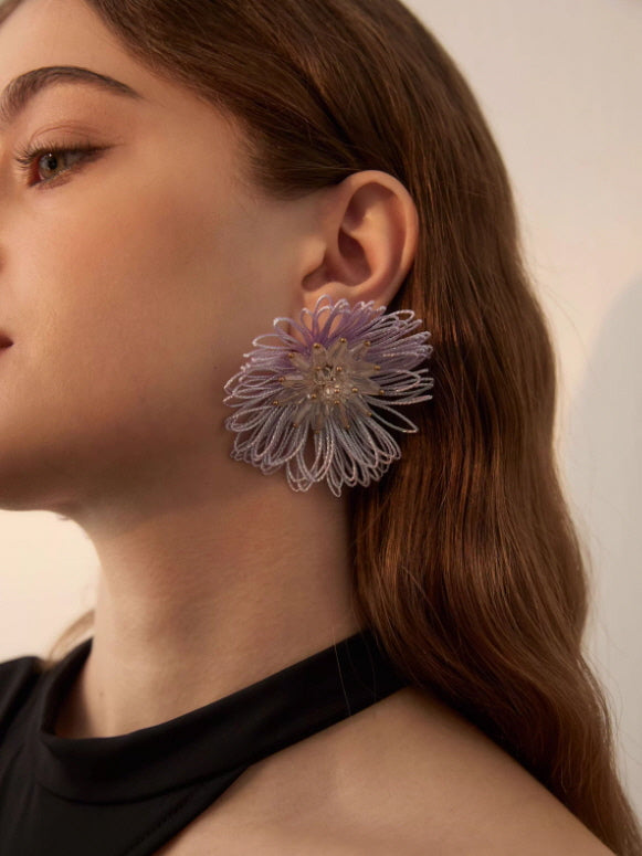 Eternal Petal Crystal Bloom Earrings