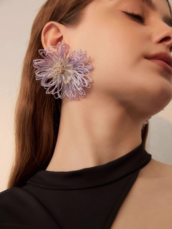 Eternal Petal Crystal Bloom Earrings