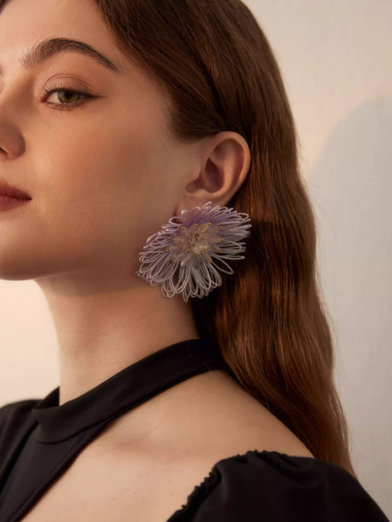 Eternal Petal Crystal Bloom Earrings