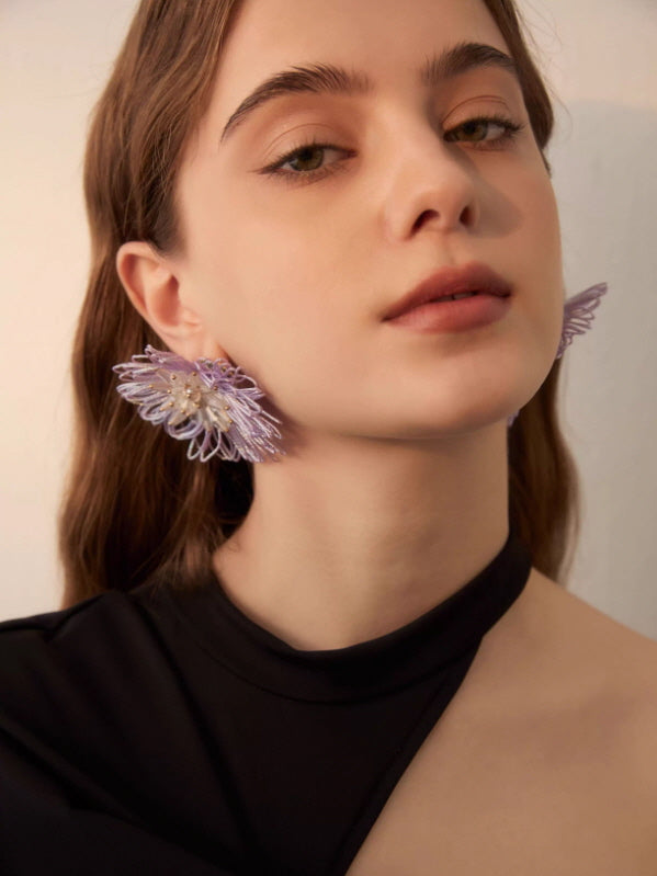 Eternal Petal Crystal Bloom Earrings