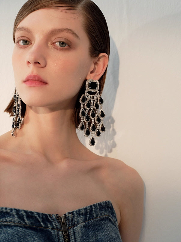 Crystal Cascade Chandelier Earrings