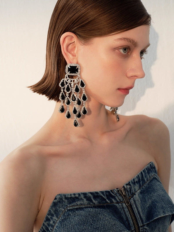 Crystal Cascade Chandelier Earrings