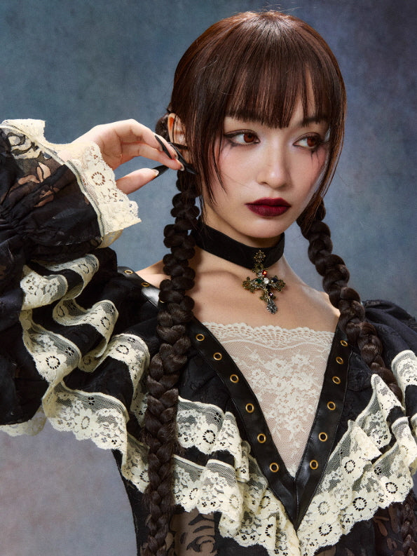 Midnight Rose Gothic Lace Dress