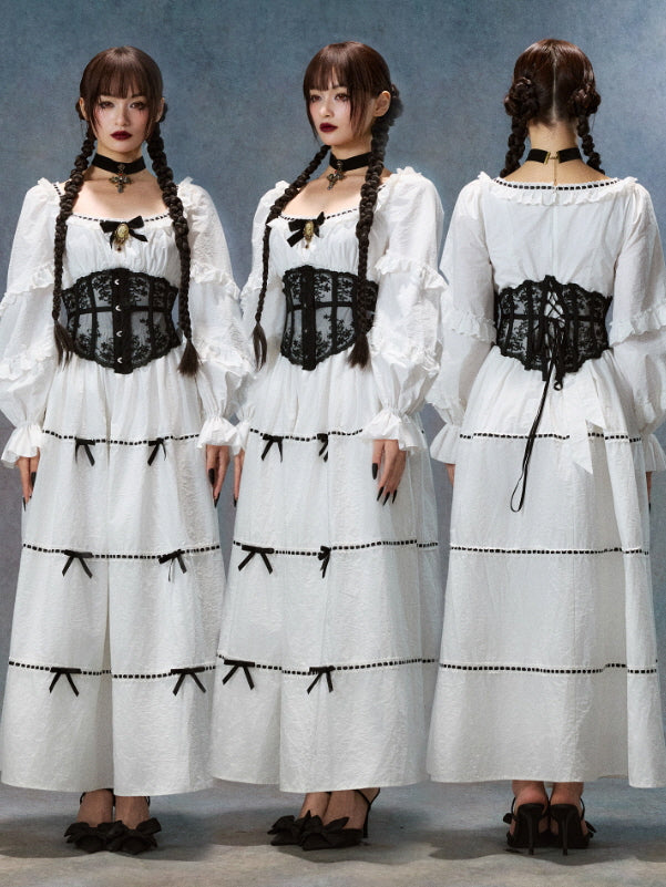Victorian Ribbon Cameo Dress