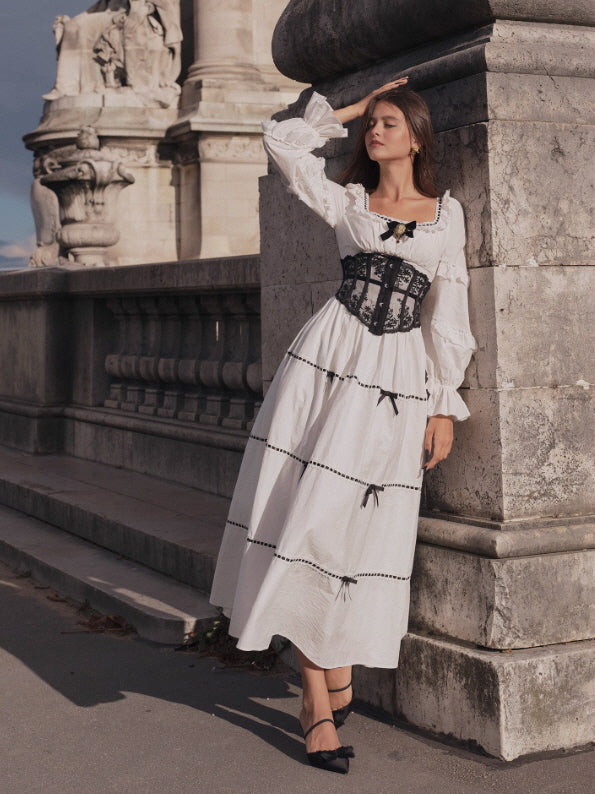 Victorian Ribbon Cameo Dress