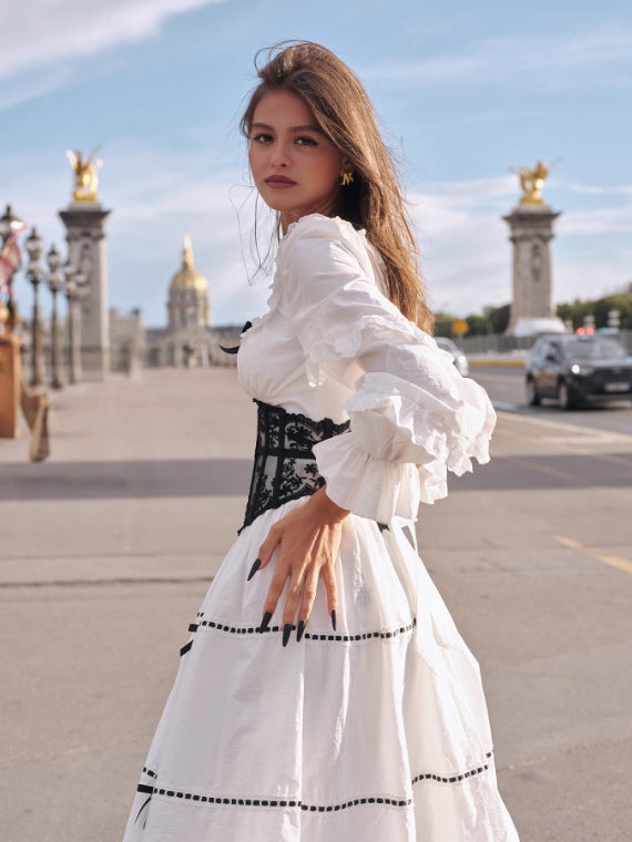 Victorian Ribbon Cameo Dress