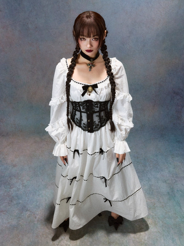 Victorian Ribbon Cameo Dress