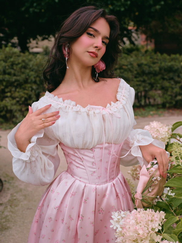 cottagecore corset dress Blush Corset Rose Garden Dress