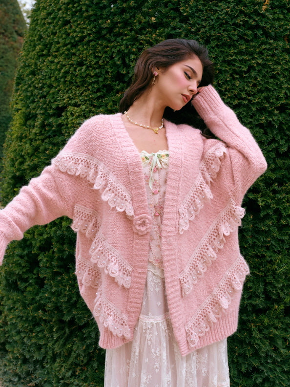 Lace Whisper Romantic Knit Cardigan