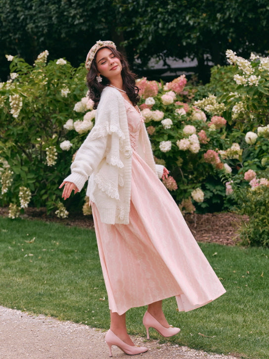 Lace Whisper Romantic Knit Cardigan – Vintage Lace Knitwear