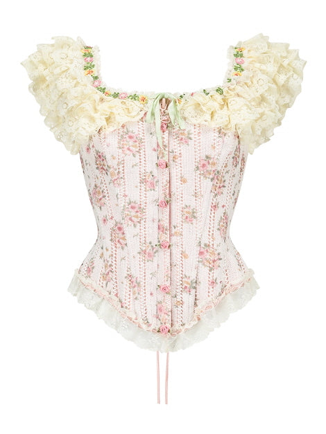 Blooming Lace Garden Corset – Vintage Floral Lace | Cottagecore