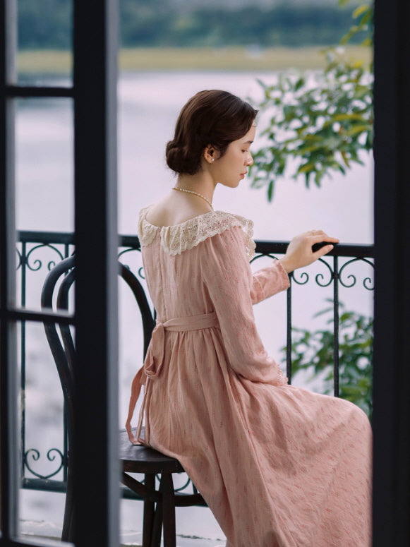 Blush Lace Collar Vintage Fairytale Dress
