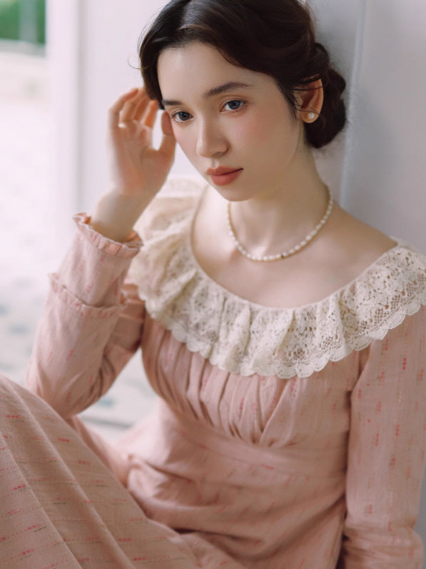 Blush Lace Collar Vintage Fairytale Dress