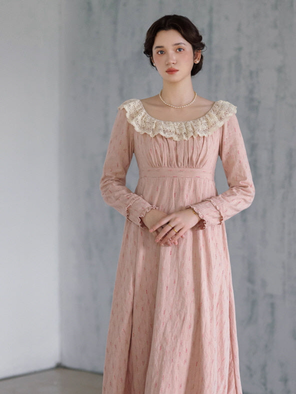 Blush Lace Collar Vintage Fairytale Dress