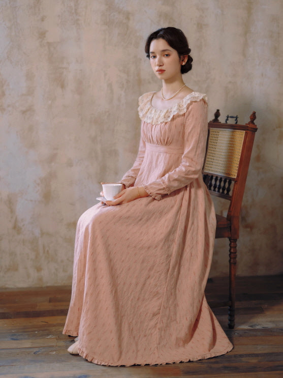 Blush Lace Collar Vintage Fairytale Dress
