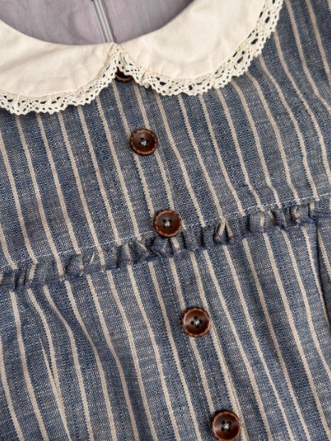 Blue Stripe Linen Vintage Story Dress