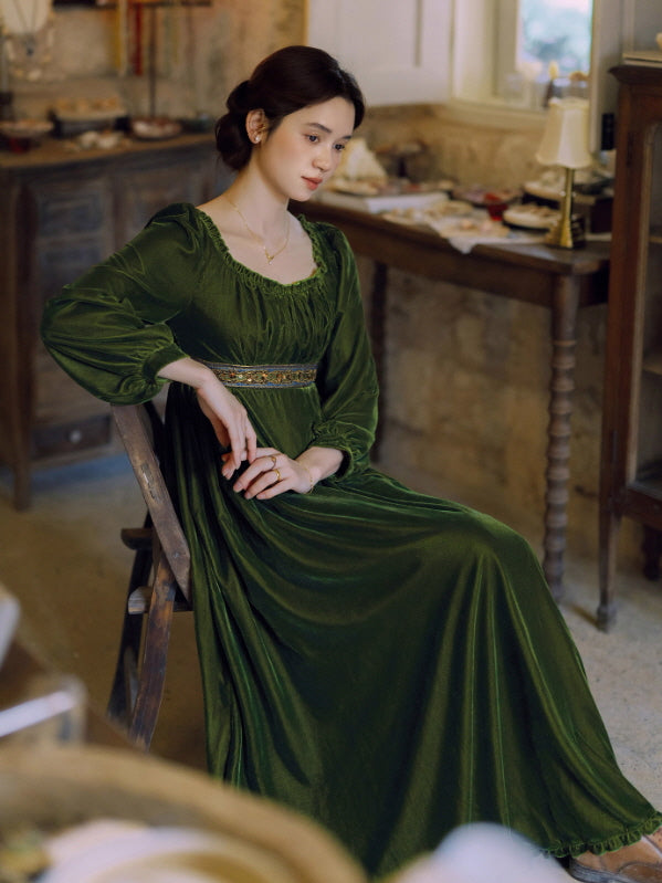 Emerald Velvet Renaissance Dress