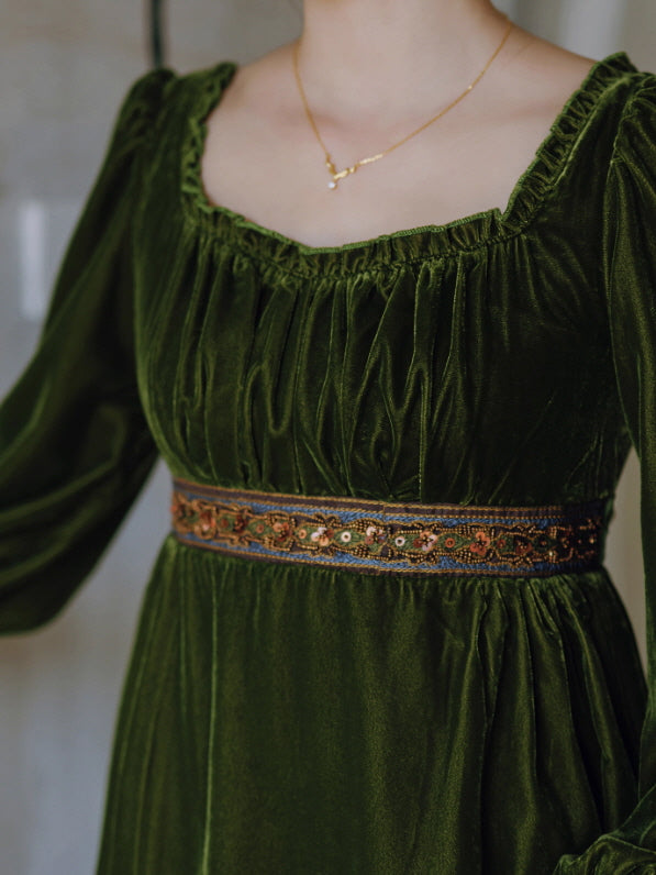 Emerald Velvet Renaissance Dress