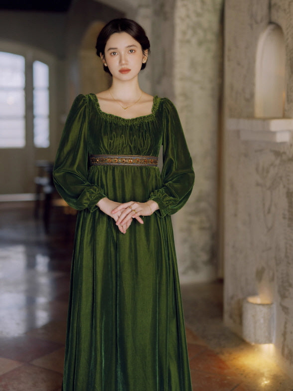 Emerald Velvet Renaissance Dress