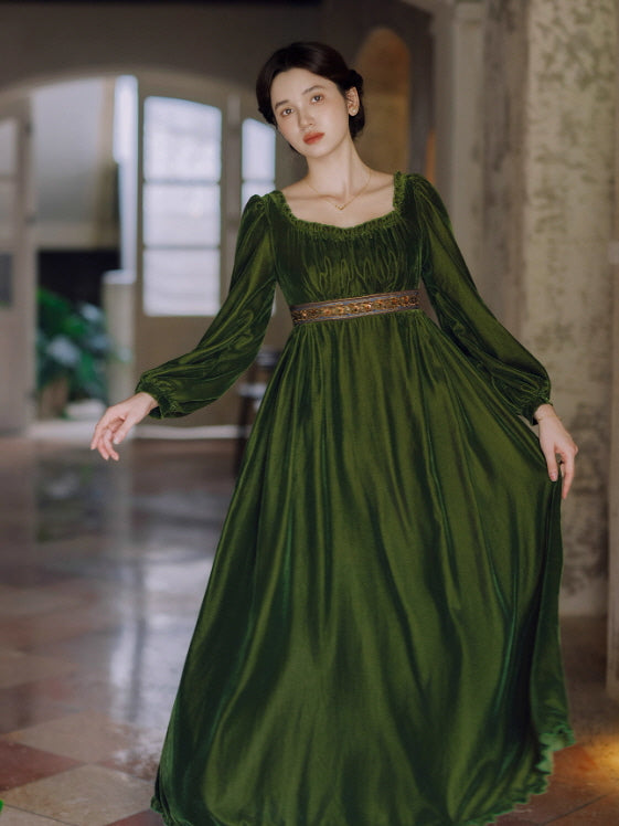 Emerald Velvet Renaissance Dress