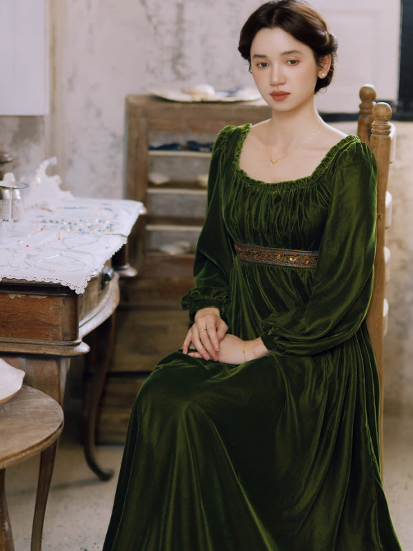 Emerald Velvet Renaissance Dress