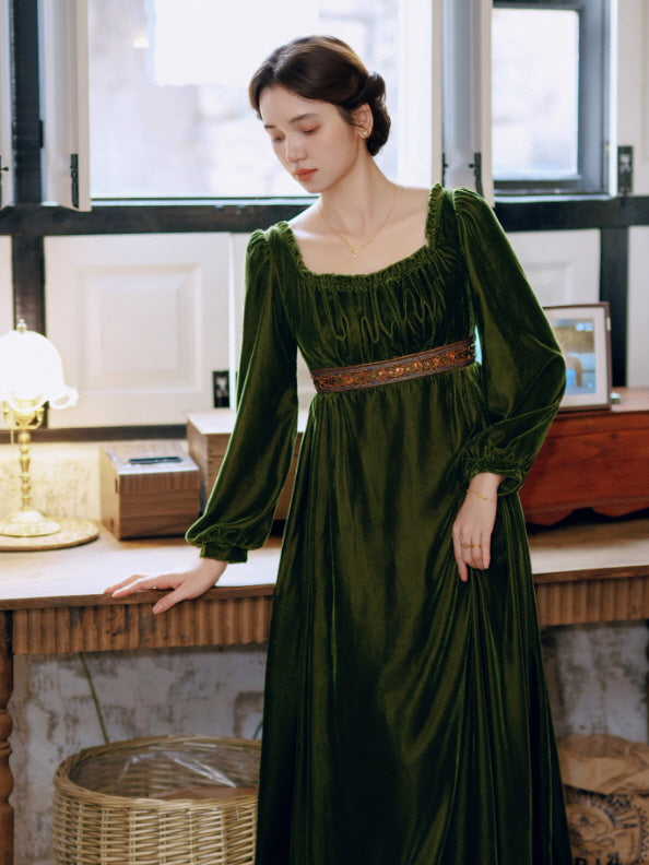Emerald Velvet Renaissance Dress