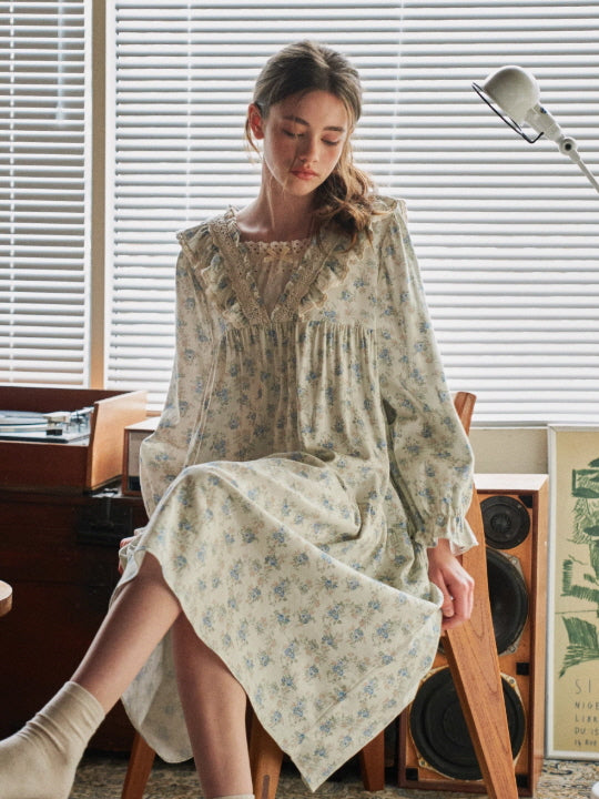 Blue Garden Vintage Lace Nightgown