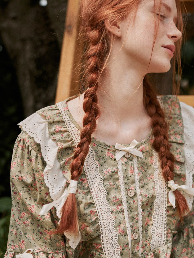 Olive Garden Lace Ruffle Loungewear Set