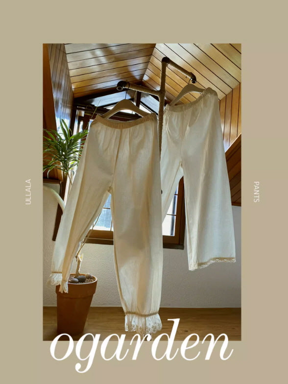 Beige Gingham Lace Ruffle Nightgown