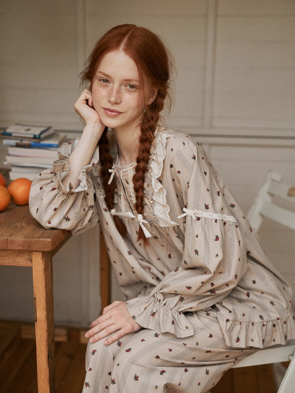 Rosebud Cottage Ruffle Loungewear Set