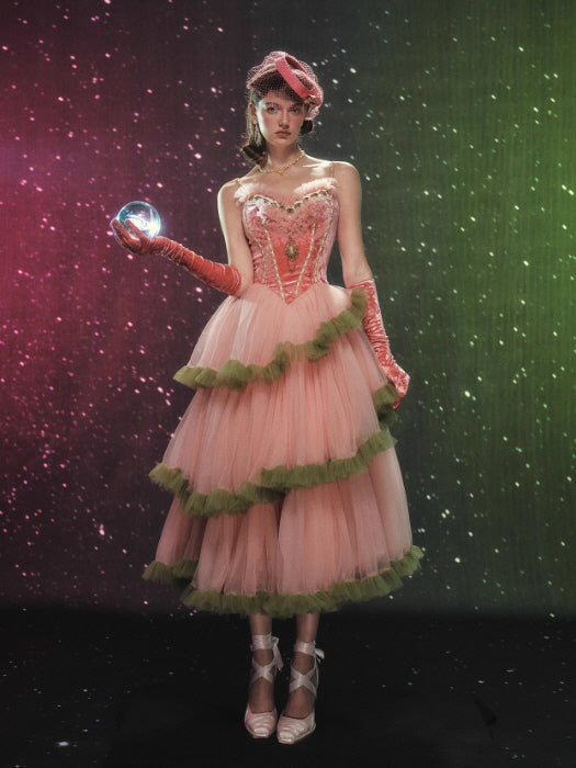 Velvet Corset Tulle Tiered Dress – Romantic Fairycore Princess