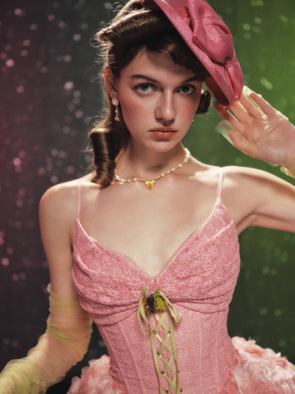 Blossom Parade Rosette Corset Mini Dress