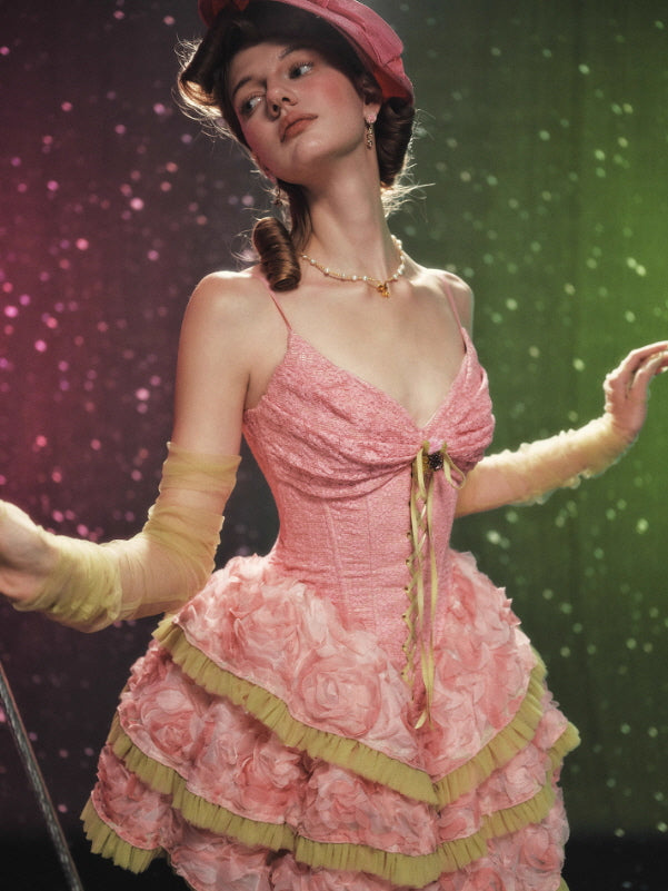 Blossom Parade Rosette Corset Mini Dress