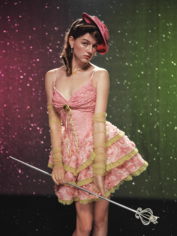 Blossom Parade Rosette Corset Mini Dress