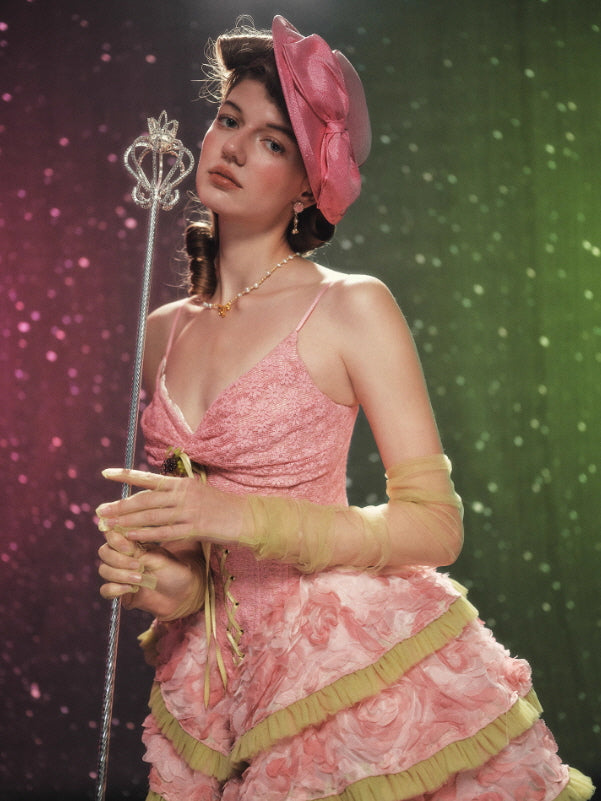 Blossom Parade Rosette Corset Mini Dress