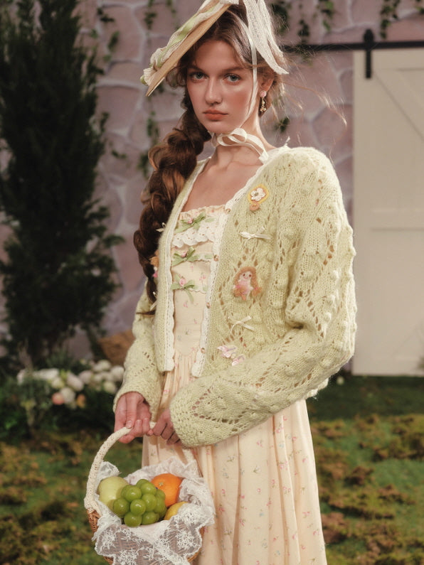 Spring Garden Lace Ribbon Cottage Dress