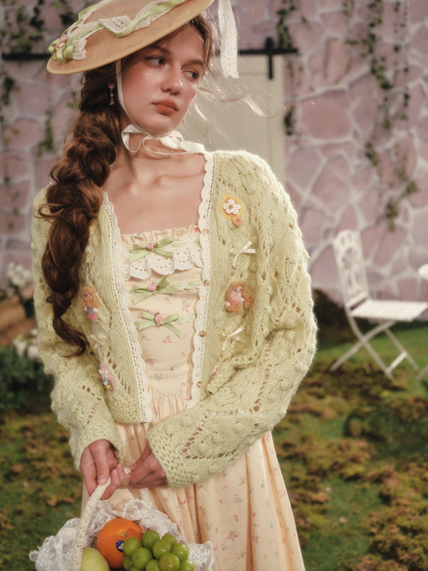 Spring Garden Lace Ribbon Cottage Dress