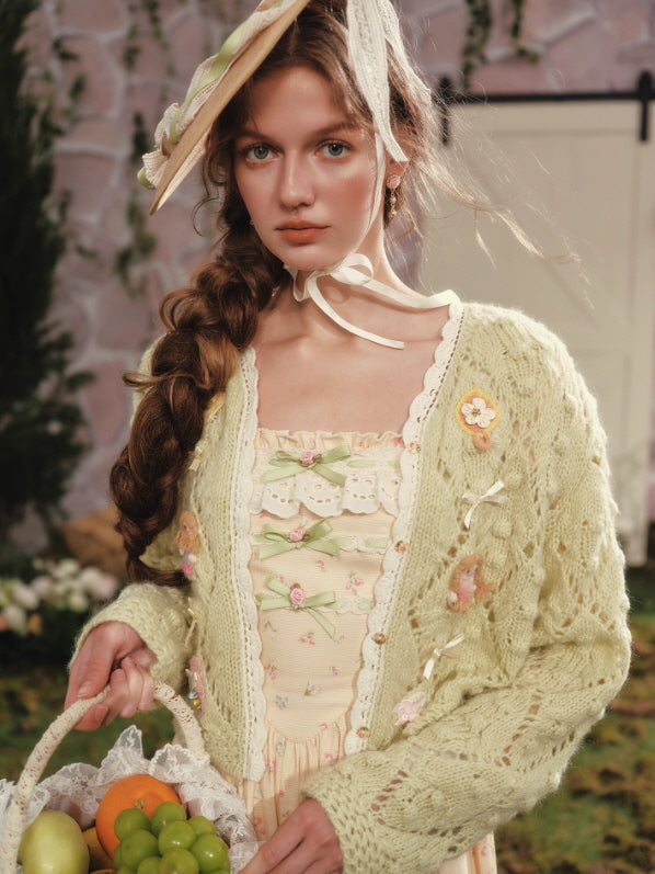 Spring Garden Lace Ribbon Cottage Dress