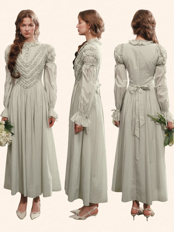 Sage Lily Victorian Garden Dress