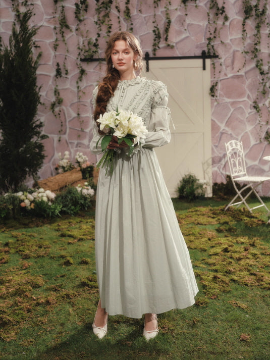 Sage Lily Victorian Garden Dress