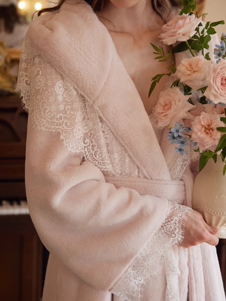 Rose Veil Lace Hooded Robe