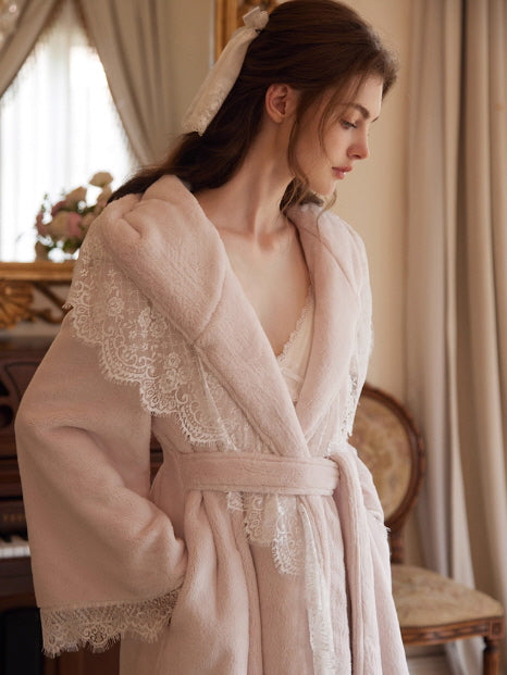 Rose Veil Lace Hooded Robe
